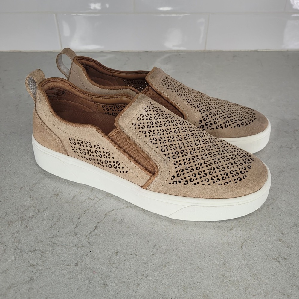 Vionic Kimmie Perf Womens 7 Shoes Brown Suede Slip On Low Top Casual Sneaker